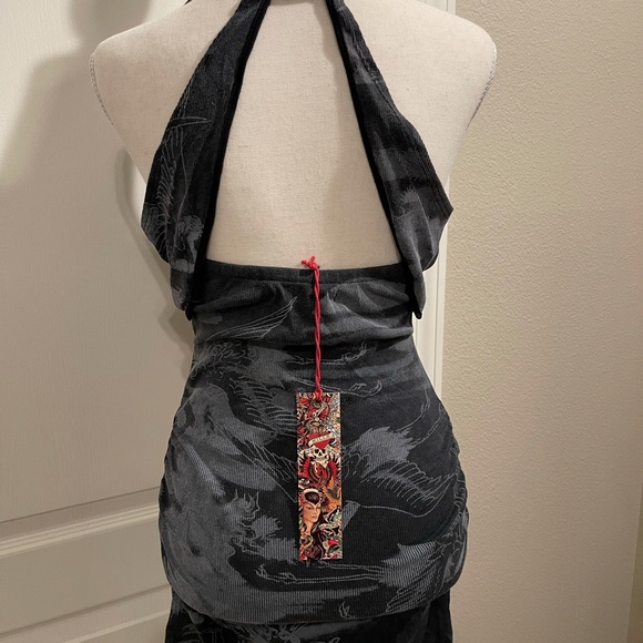 Ed Hardy brand new dress size L Large halter top - Picture 2 of 5